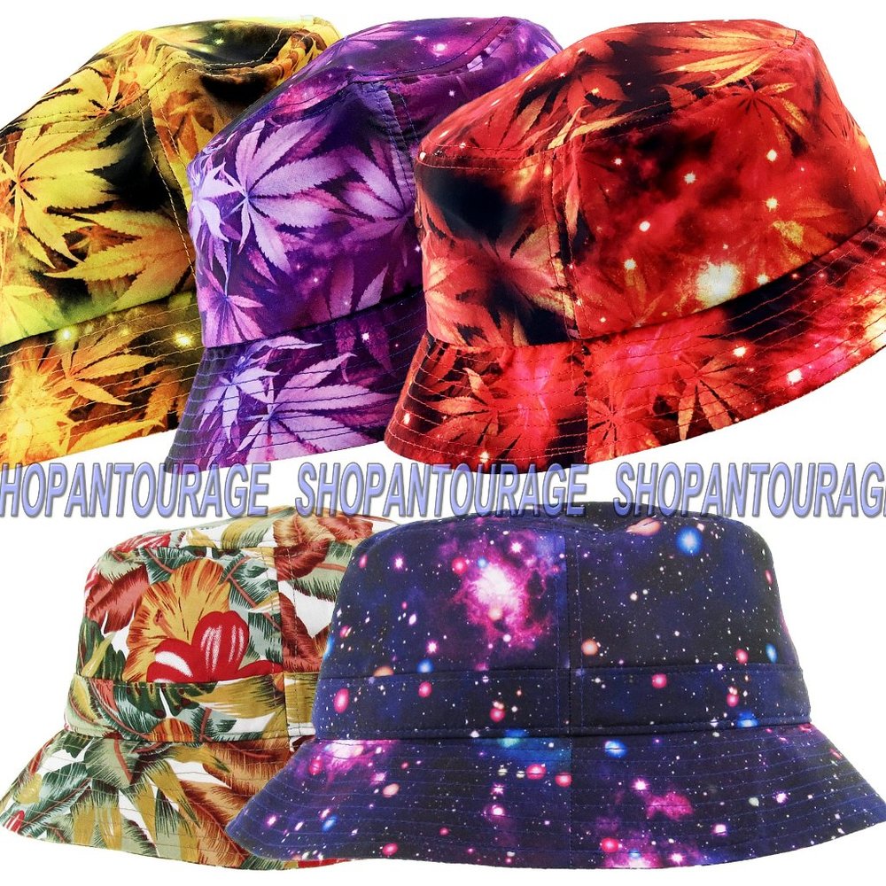 Unisex Floral Leaf Galaxy Bucket Hat Cap